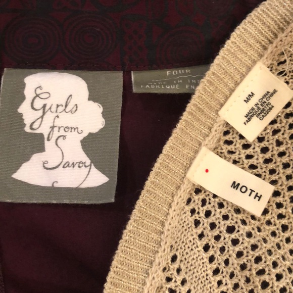 Girls From Savoy Aubergine Sky Dress Moth Sweater - Picture 7 of 8